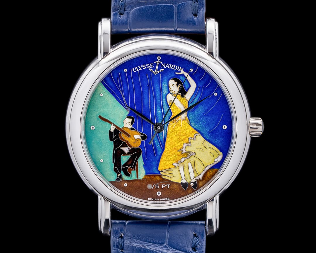 Ulysse Nardin San Marco Platinum "Flamenco Dancer" Le Locle Enamel Dial RARE