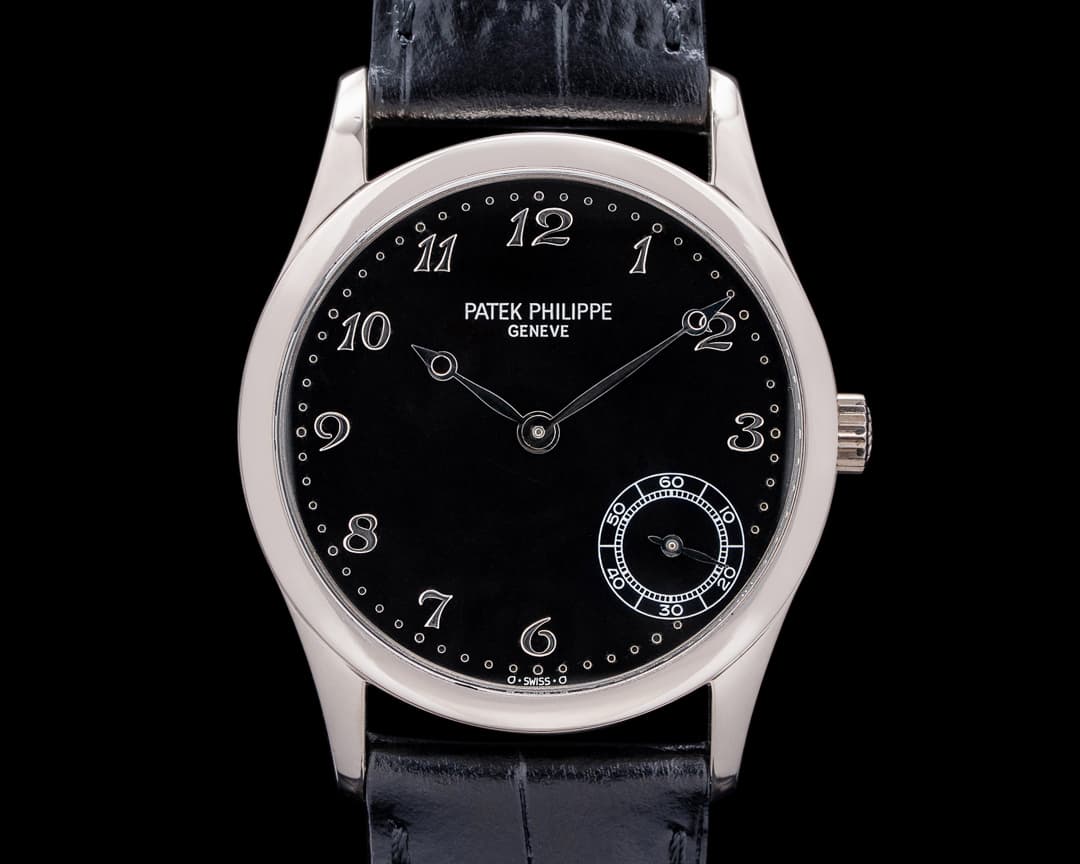 Patek Philippe Calatrava Automatic Black Arabic Dial 18k White Gold