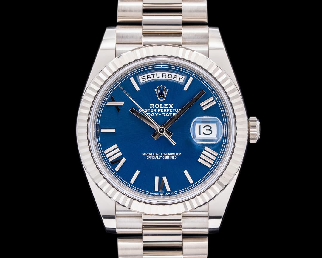 Rolex Day Date 228239 President 18K White Gold Blue Dial 40MM