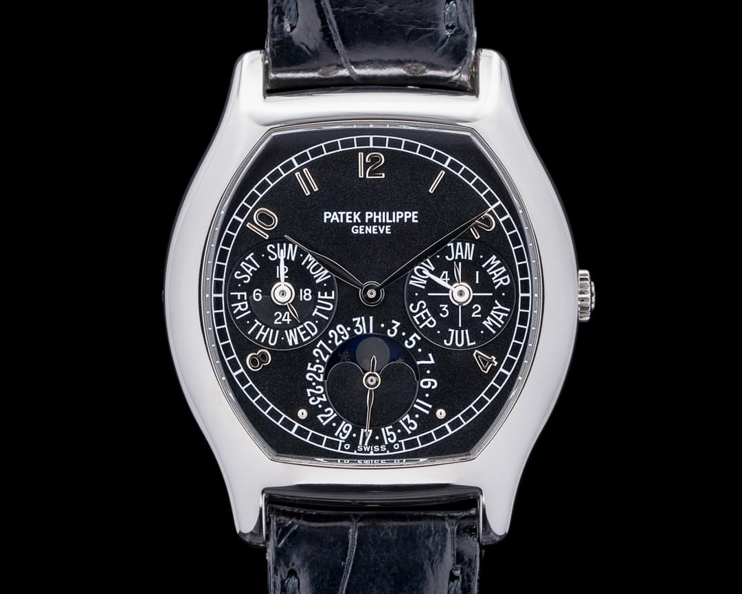 Patek Philippe Perpetual Calendar 5040P Tonneau Platinum / Black Dial RARE