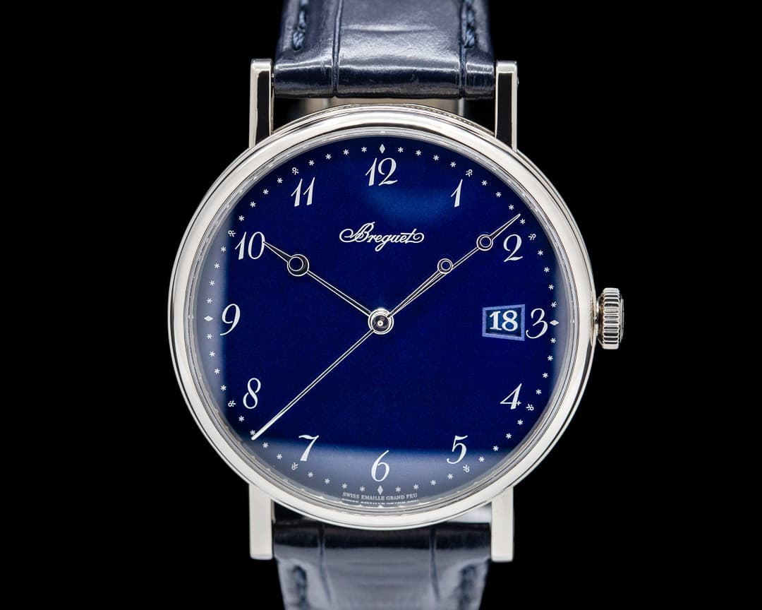 Breguet Classique 5177BB Automatic Blue Enamel Dial 18K White Gold