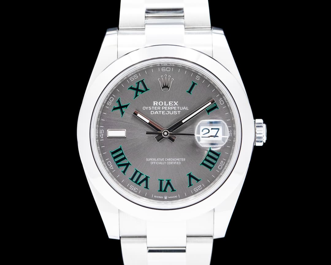 Rolex Datejust 41 126300 Wimbledon Slate Roman Dial SS