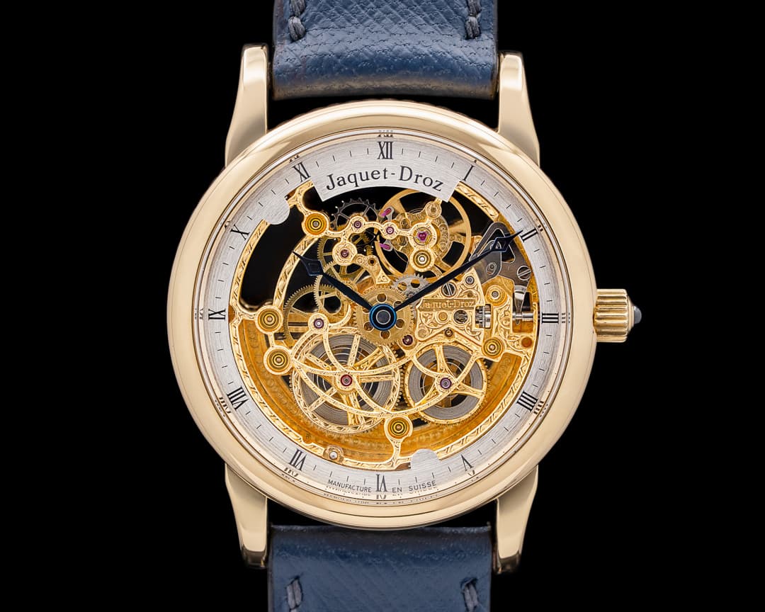 Jaquet Droz Skeleton Engraved 18K Yellow Gold 36MM