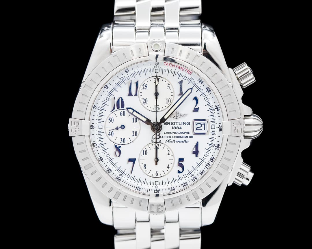 Breitling Chronomat Evolution Chronograph Automatic SS White Dial