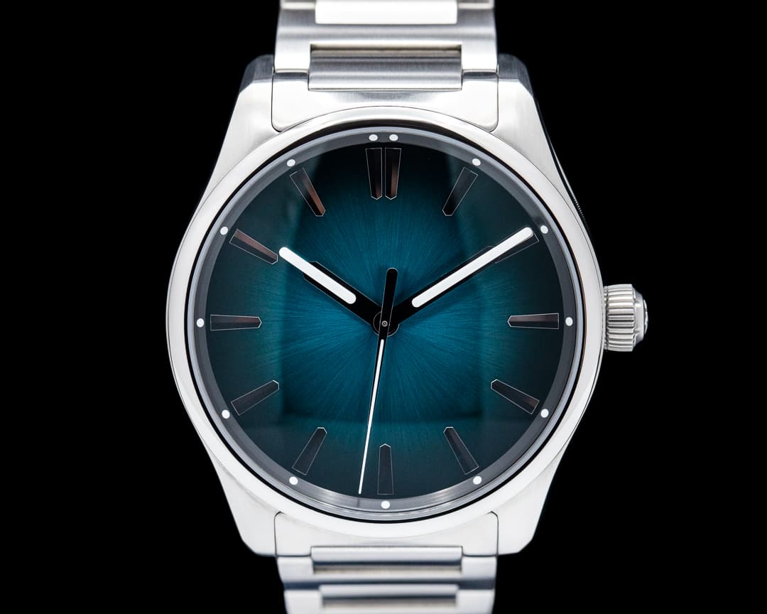 H. Moser and Cie. Pioneer Center Seconds Mega Cool Blue Lagoon Fume Dial SS 2023