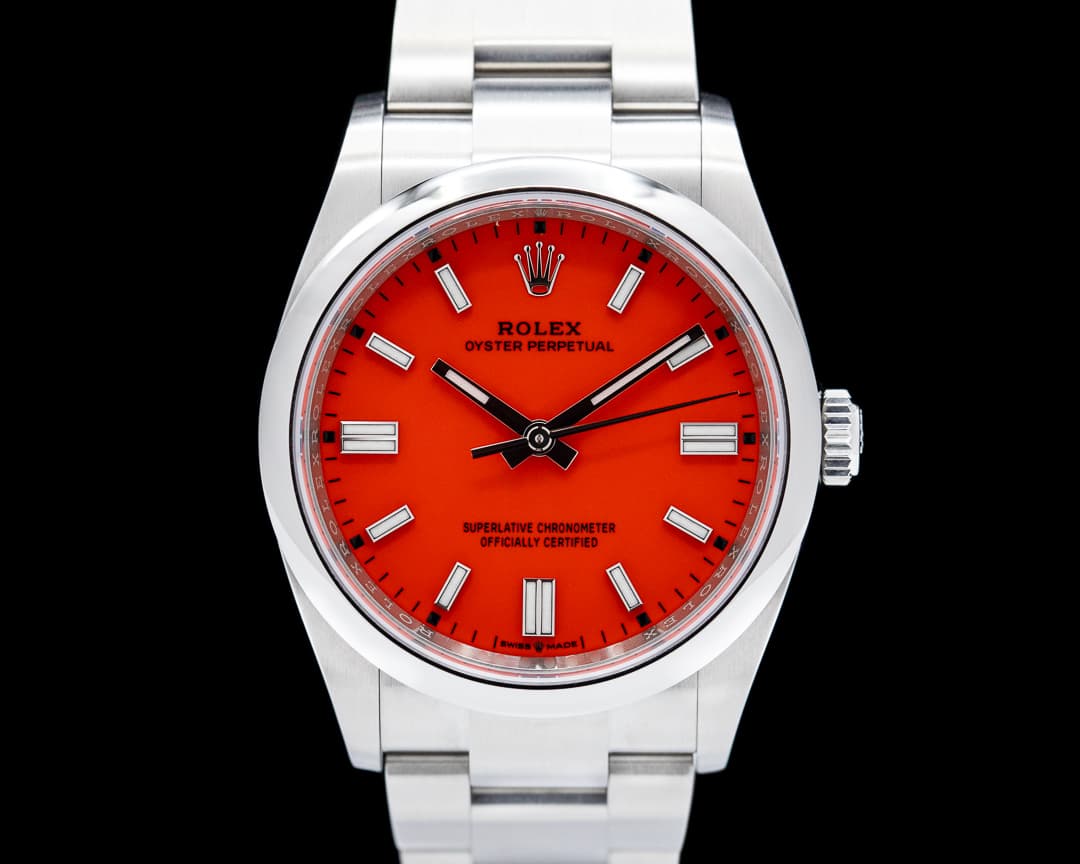 Rolex Oyster Perpetual 126000 36MM SS Coral Red