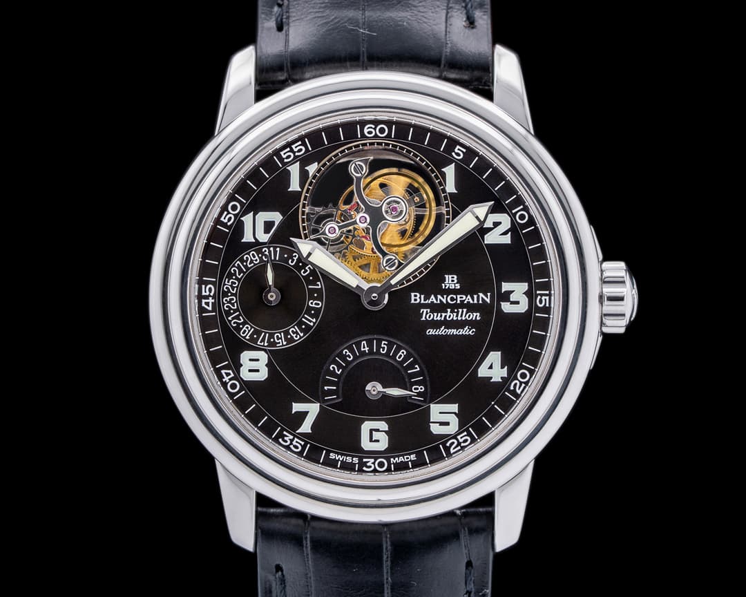 Blancpain Tourbillon Automatic Black Military Dial SS RARE