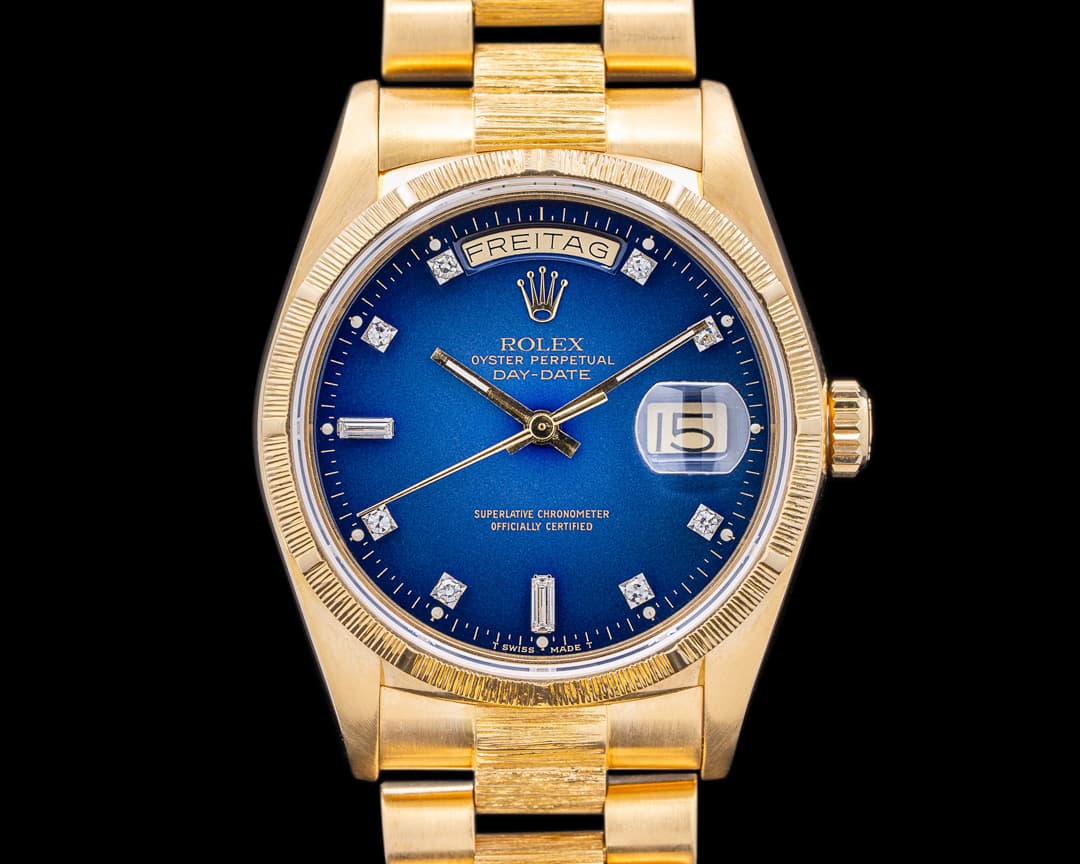 Rolex Day Date 18078 President Blue Fume Diamond Dial RARE c. 1986