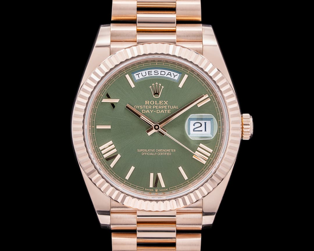 Rolex Day Date Presidential Everose Gold Green Dial 40MM