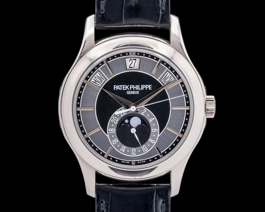 Patek Philippe Annual Calendar Rhodium Dial 18K White Gold