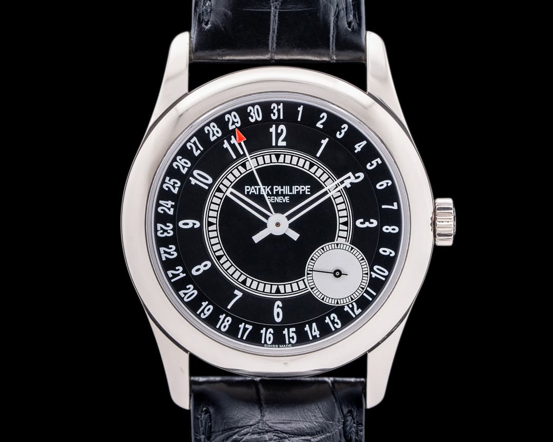 Patek Philippe Calatrava 6006G Black Dial 18K White Gold