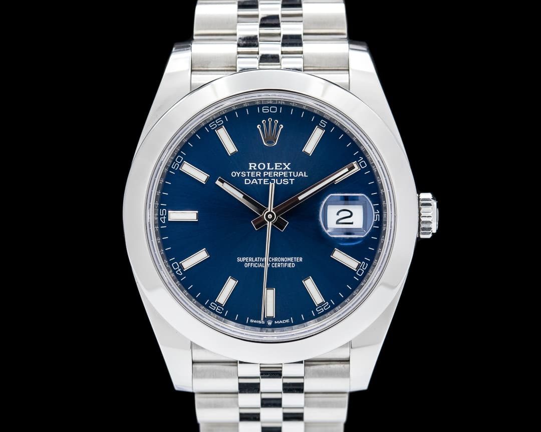 Rolex Datejust 41 126300 Blue Stick Dial SS Jubilee