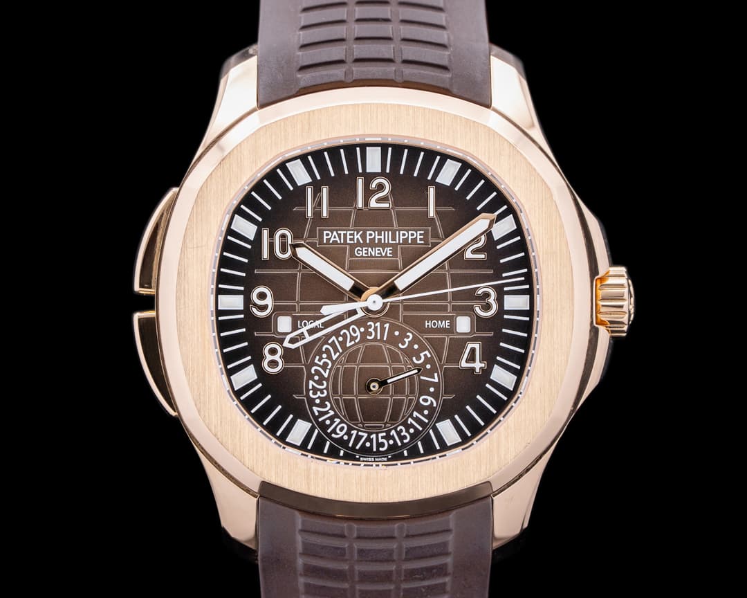 Patek Philippe Aquanaut 5164R Travel Time Rose Gold / Rubber