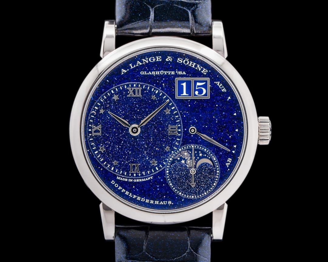 A. Lange and Sohne Little Lange 1 182.086 Moon Aventurine Dial 18K WG