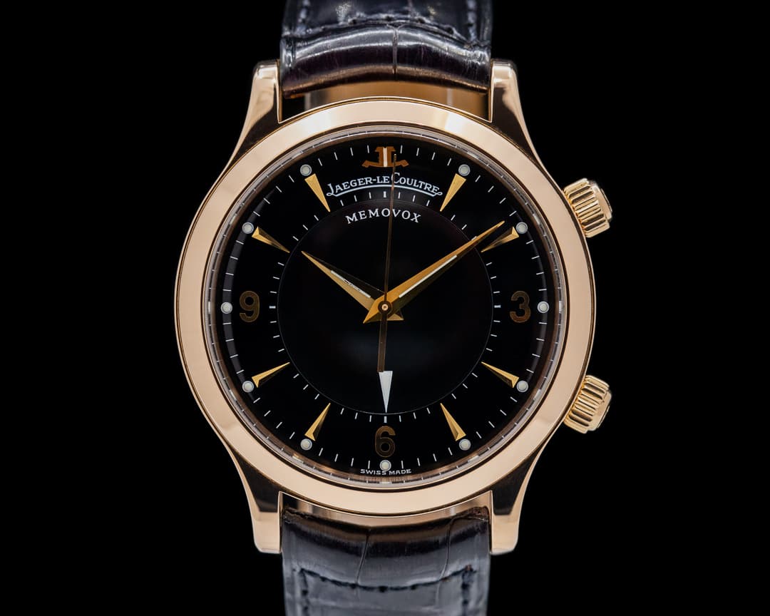 Jaeger LeCoultre Master Memovox Black Dial 18K Rose Gold