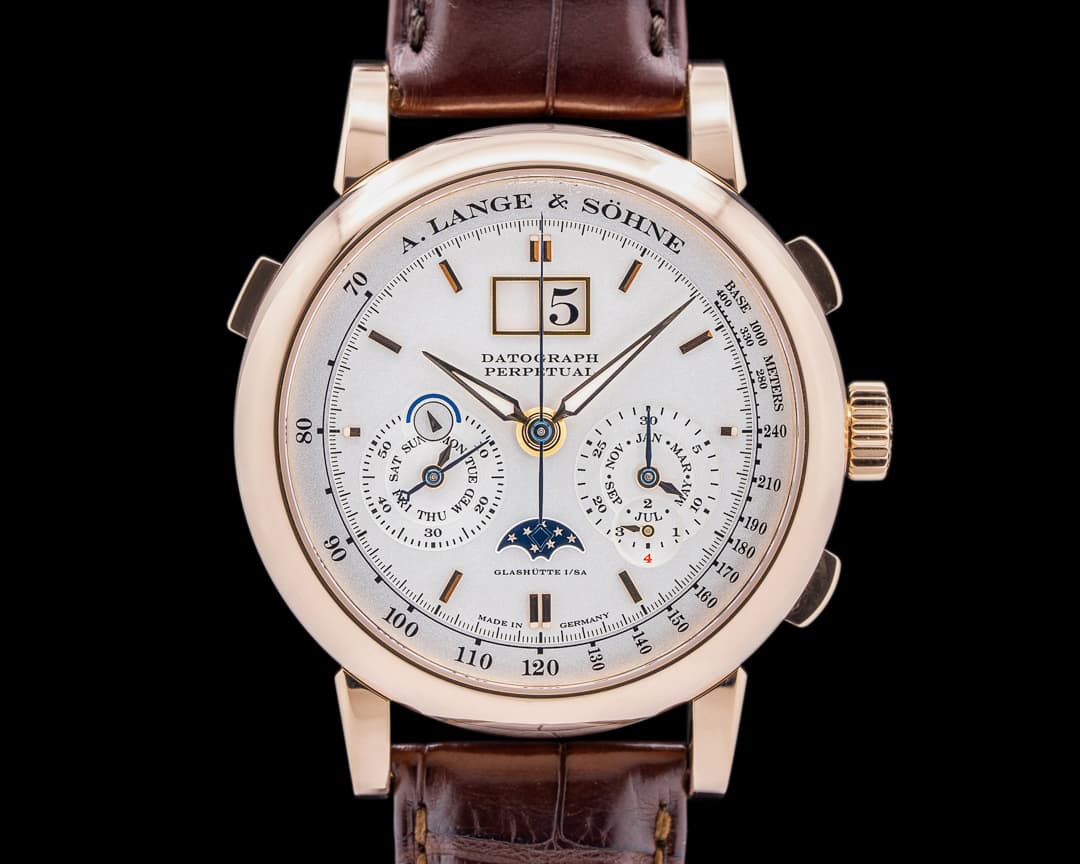 A. Lange and Sohne Datograph Perpetual 410.032 Calendar Chronograph 18K Rose Gold