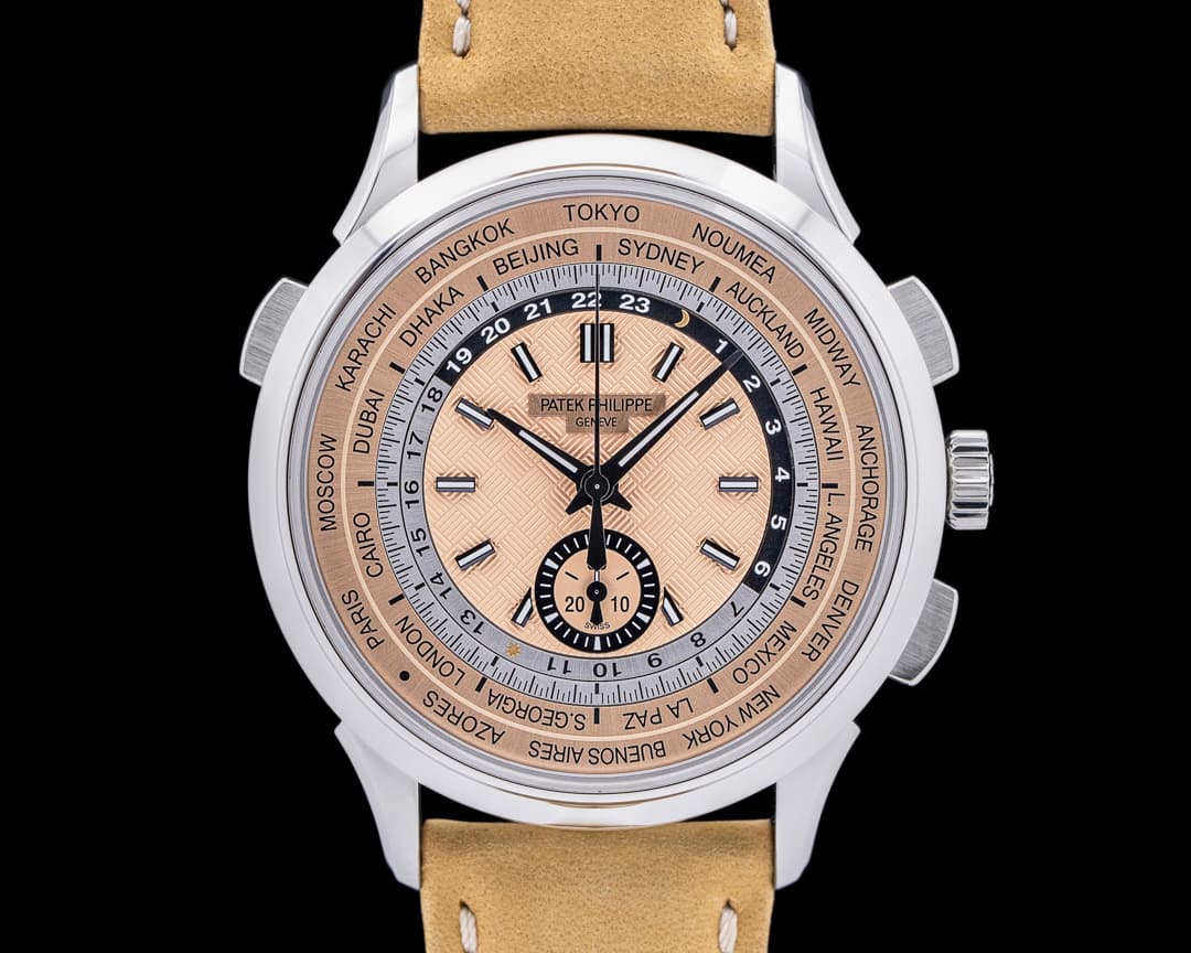 Patek Philippe World Time 5935A Chronograph SS Salmon Dial
