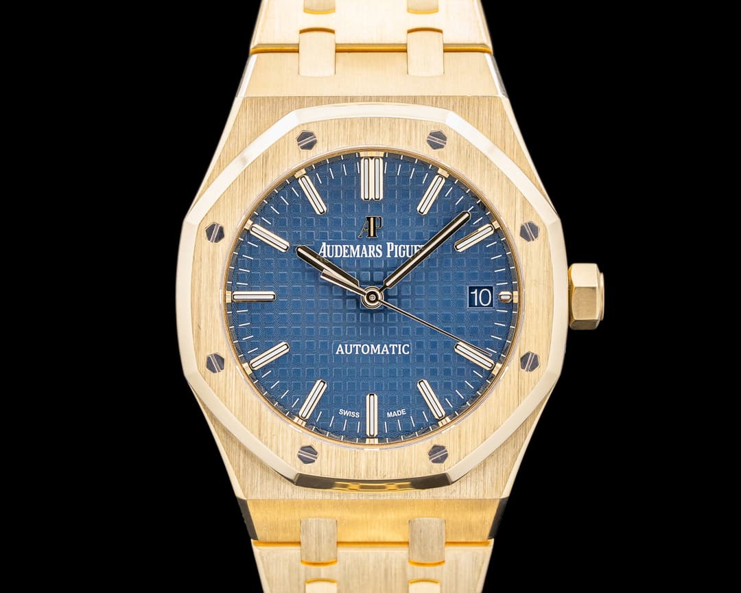 Audemars Piguet Royal Oak 15450BA Blue Dial 18K Yellow Gold