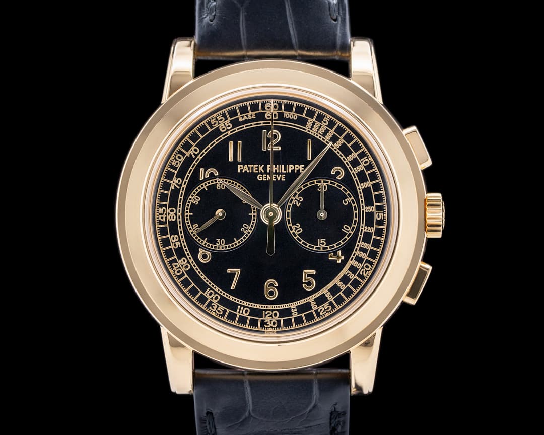 Patek Philippe Chronograph 5070J 18K Yellow Gold / Black Dial