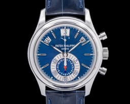 Annual Calendar 5960P Chronograph Platinum Blue Dial