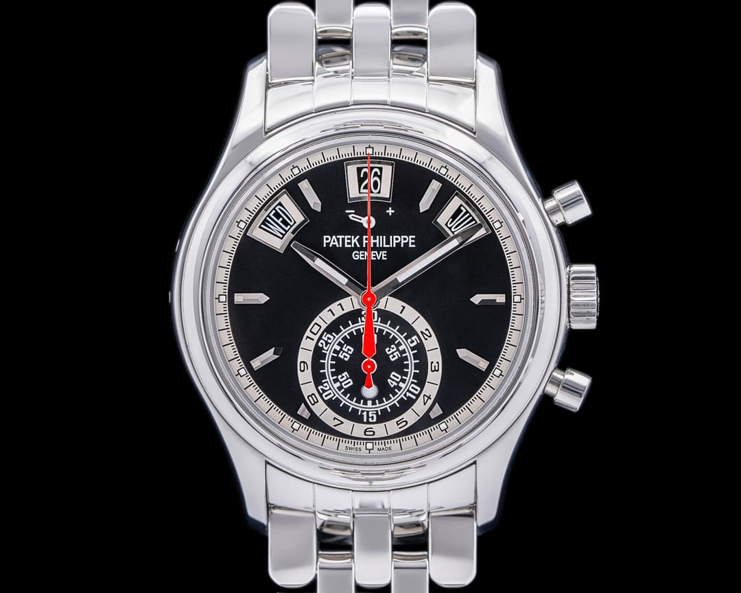 Patek Philippe Annual Calendar 5960/1A-010 Black Dial Chronograph SS RARE