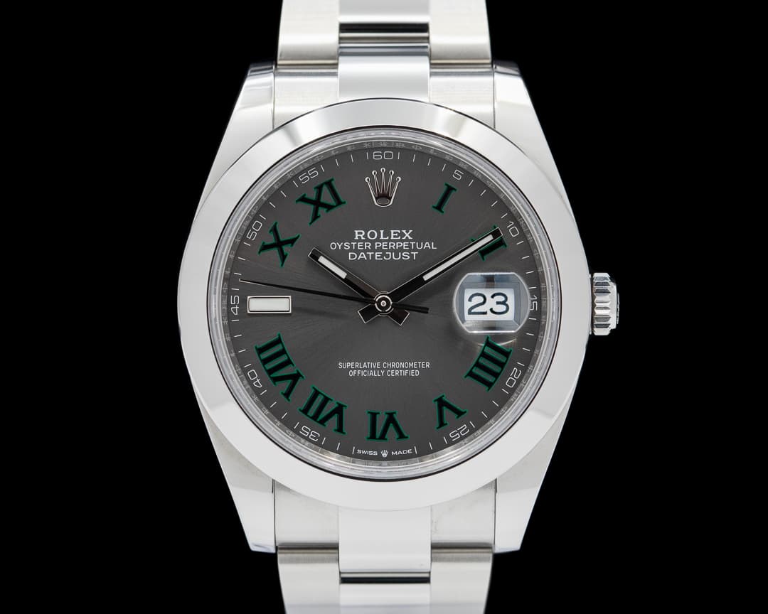 Rolex Datejust 41 126300 Wimbledon Slate Roman Dial SS