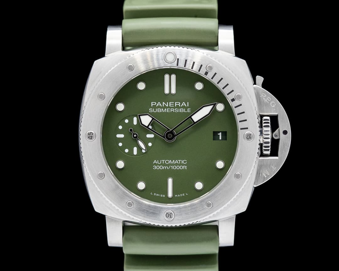 Panerai Submersible Verde Militare Stainless Steel 42MM LIMITED