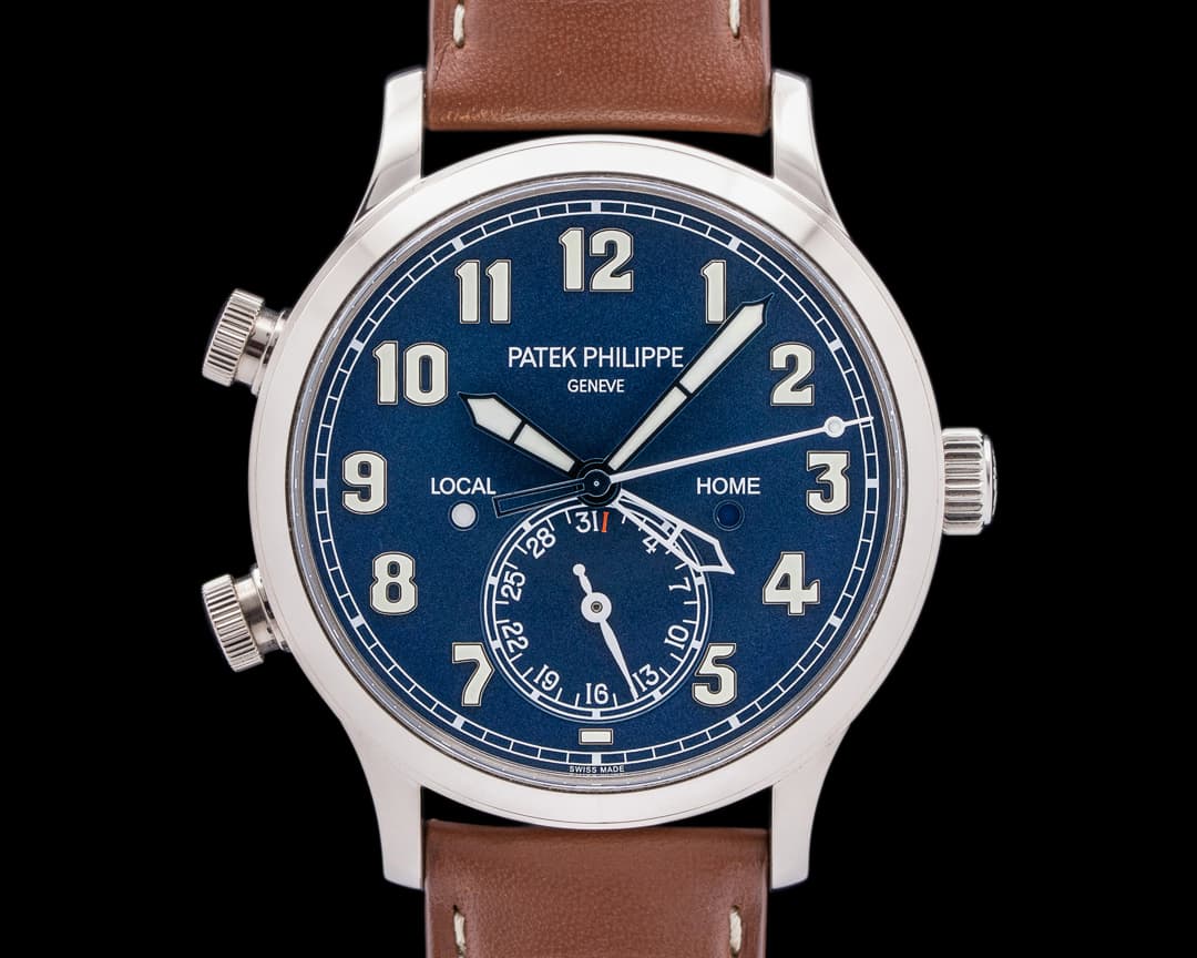 Patek Philippe Calatrava 5524G Pilot Travel Time 18k White Gold