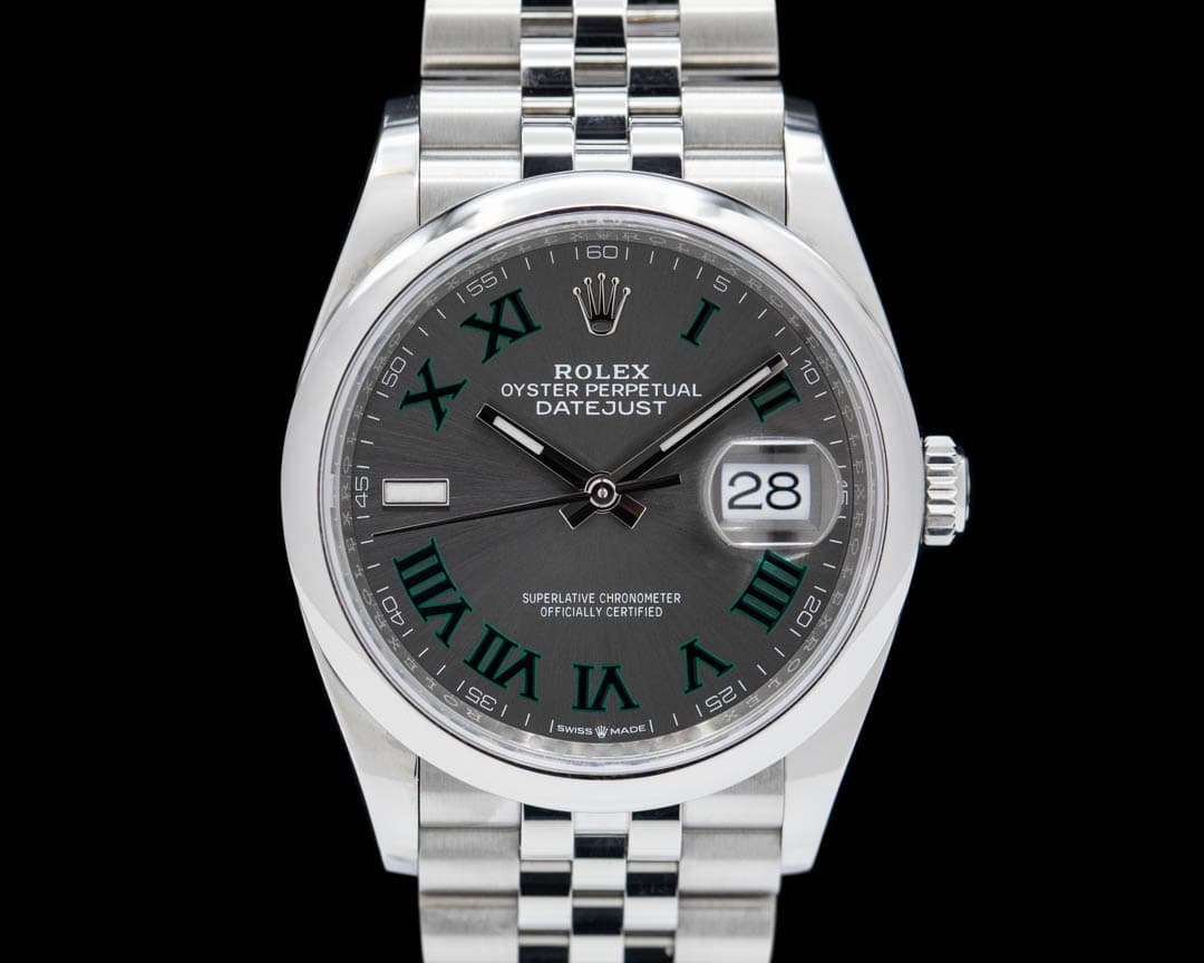 Rolex Datejust 36 126200 Wimbledon Roman Dial SS Jubilee 2024