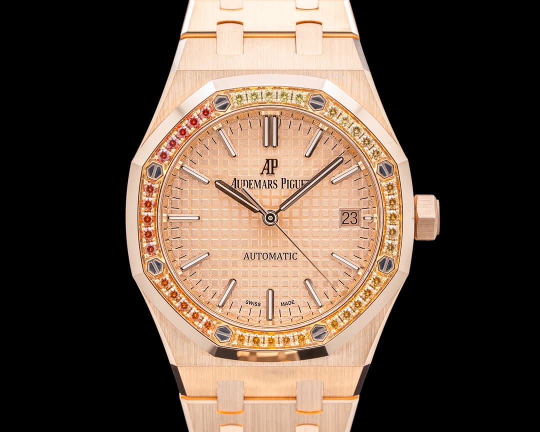 Audemars Piguet Royal Oak 15451OR 37MM 18K Rose Gold Sapphire Bezel