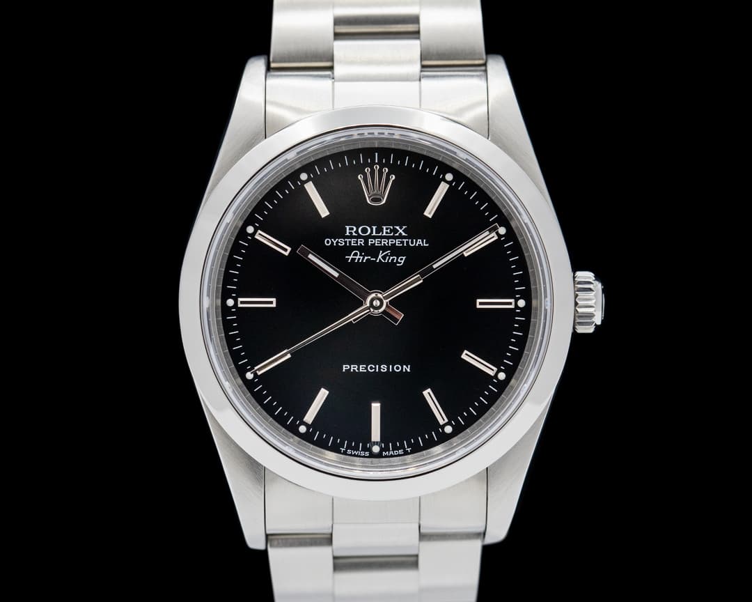 Rolex Air King 14000 Black Dial SS