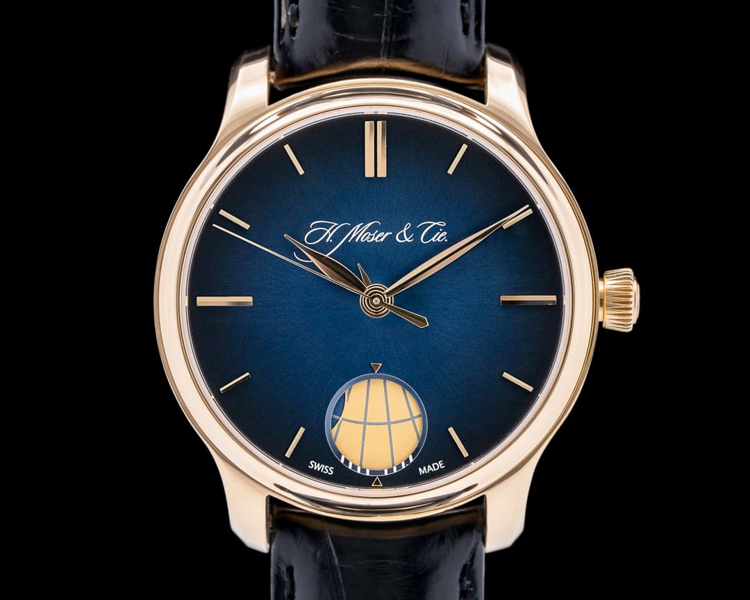 H. Moser and Cie. Endeavour Perpetual Moon 18K Yellow Gold / Blue Dial