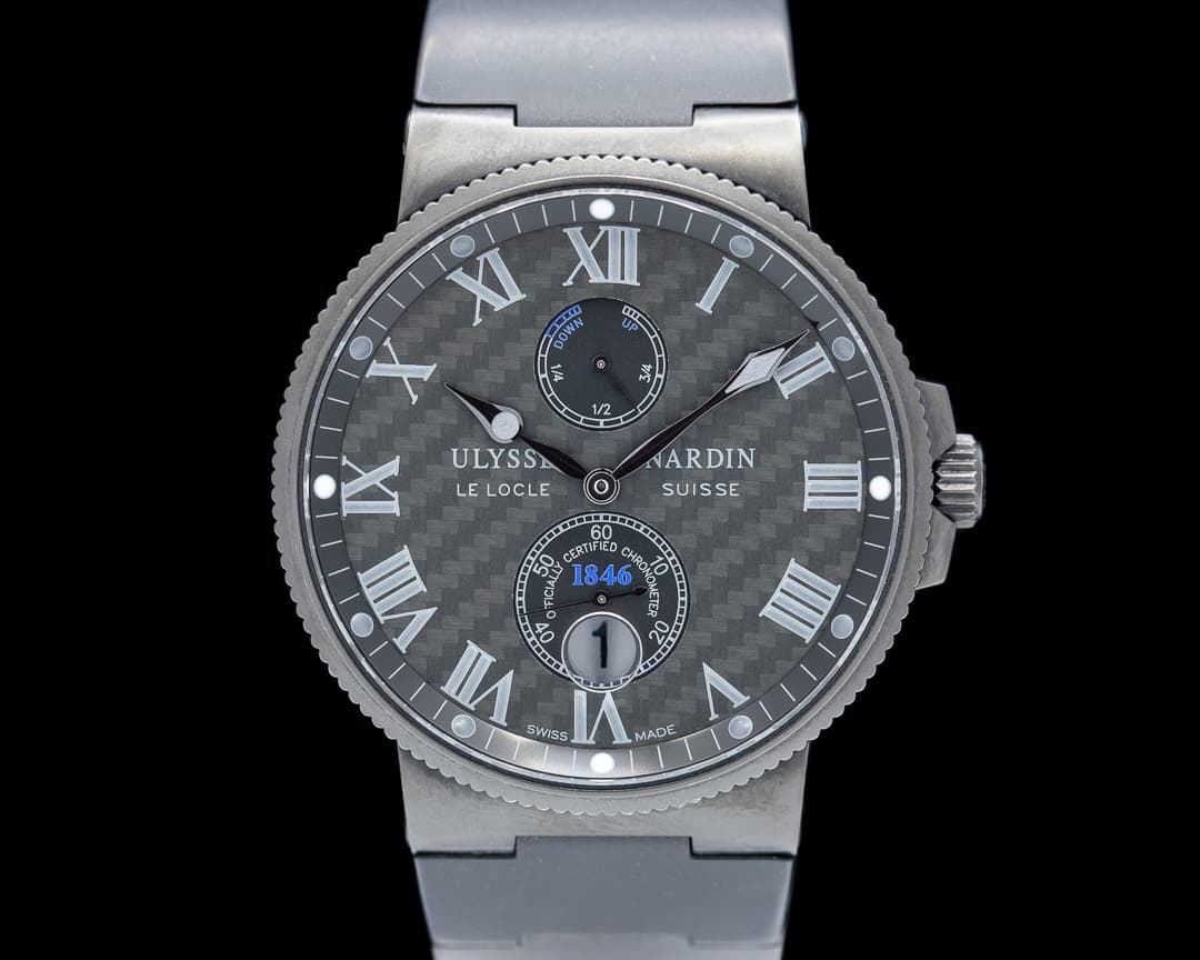 Ulysse Nardin Maxi Marine Chronometer Black Carbon Dial SS DLC LIMITED