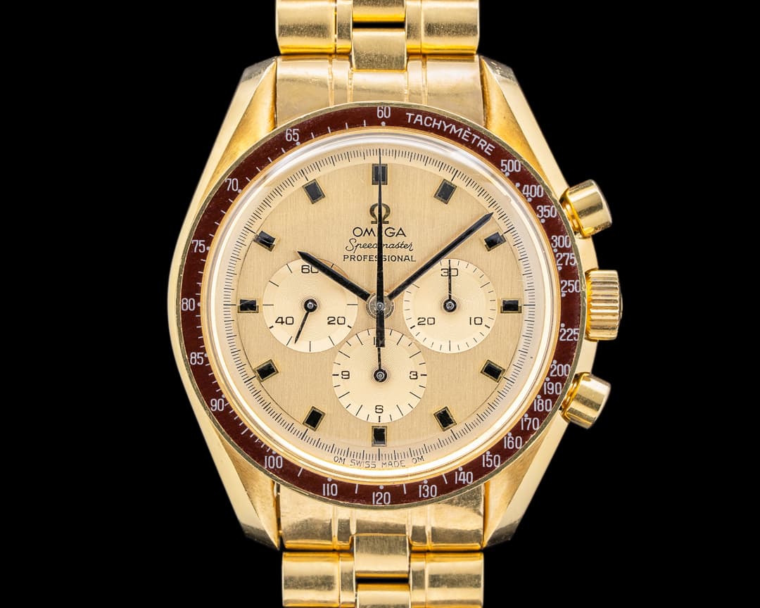 Omega Vintage Speedmaster Apollo 11 18K Yellow Gold NICE