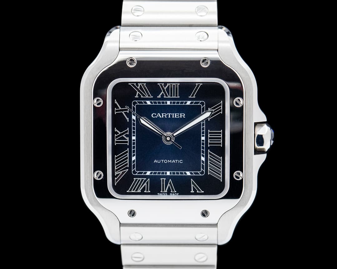 Cartier Santos Medium SS / SS Blue Dial Automatic