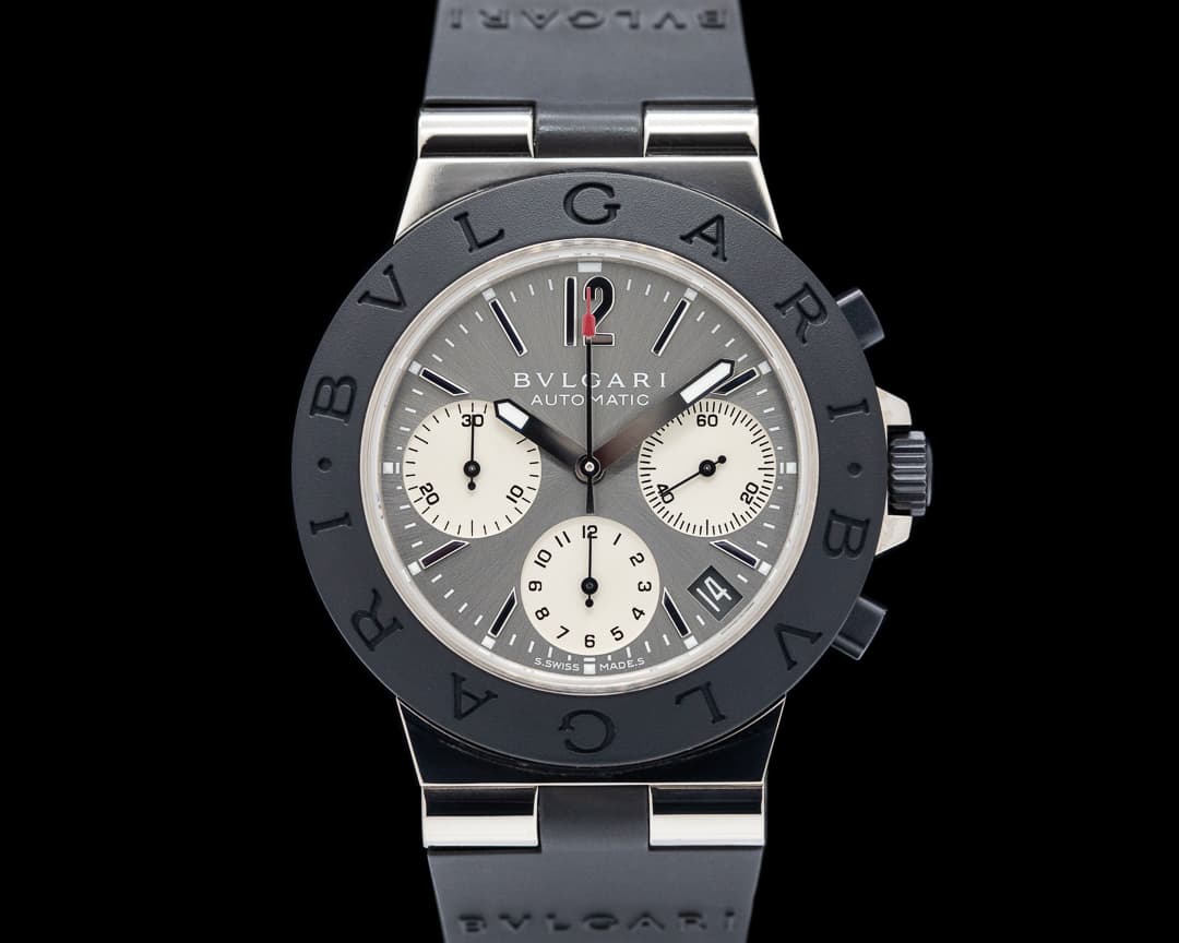 Bulgari Diagono Chronograph 18k White Gold / Rubber
