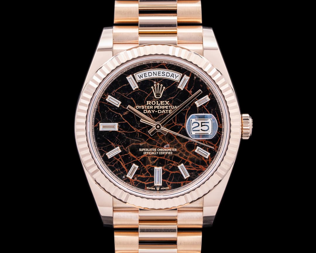Rolex Day Date President Everose Gold Eisenkiesel Diamond Dial 40MM