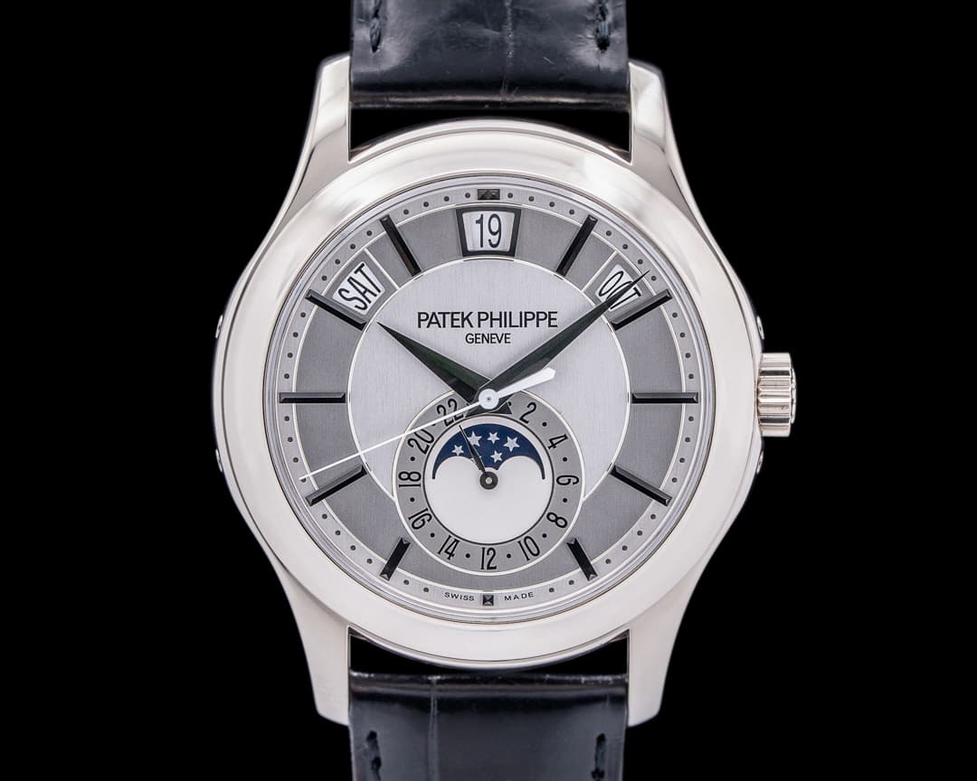 Patek Philippe Annual Calendar Rhodium Dial 18K White Gold