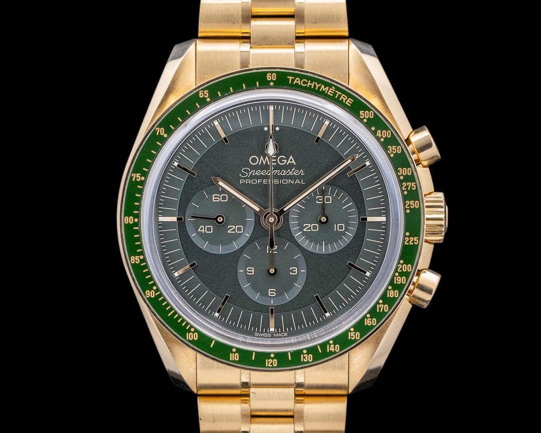 Omega Speedmaster Moonwatch Professional "Moonshine" Green Dial 18K