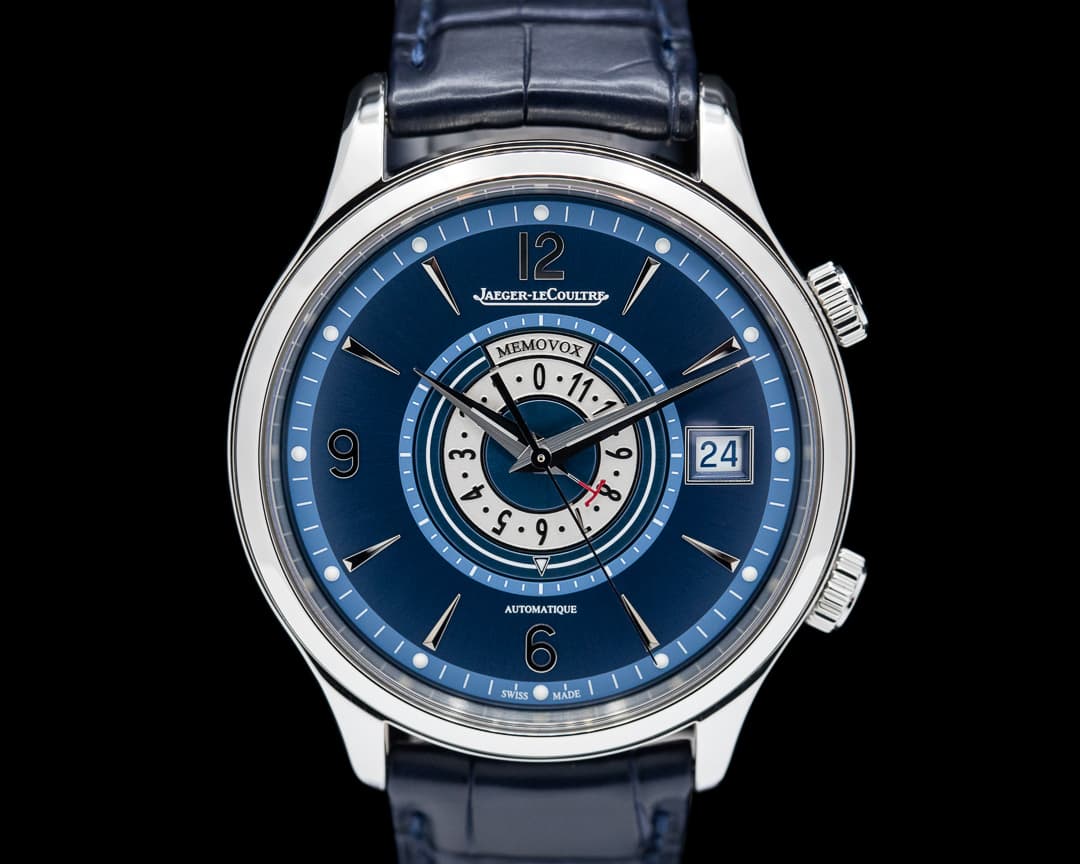 Jaeger LeCoultre Master Control Memovox Timer Alarm SS Blue Dial LIMITED