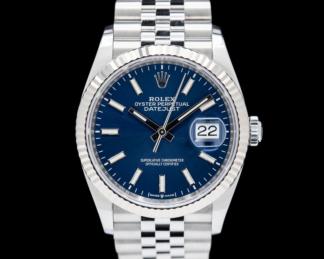 Rolex Datejust 36 Blue Stick Dial Jubilee