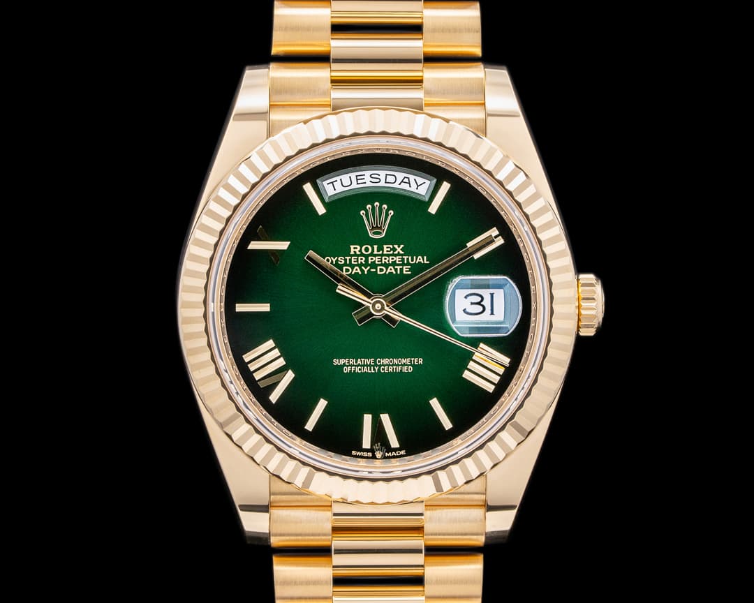 Rolex Day Date 228238 President 18k YG Green Dial 2024 UNWORN