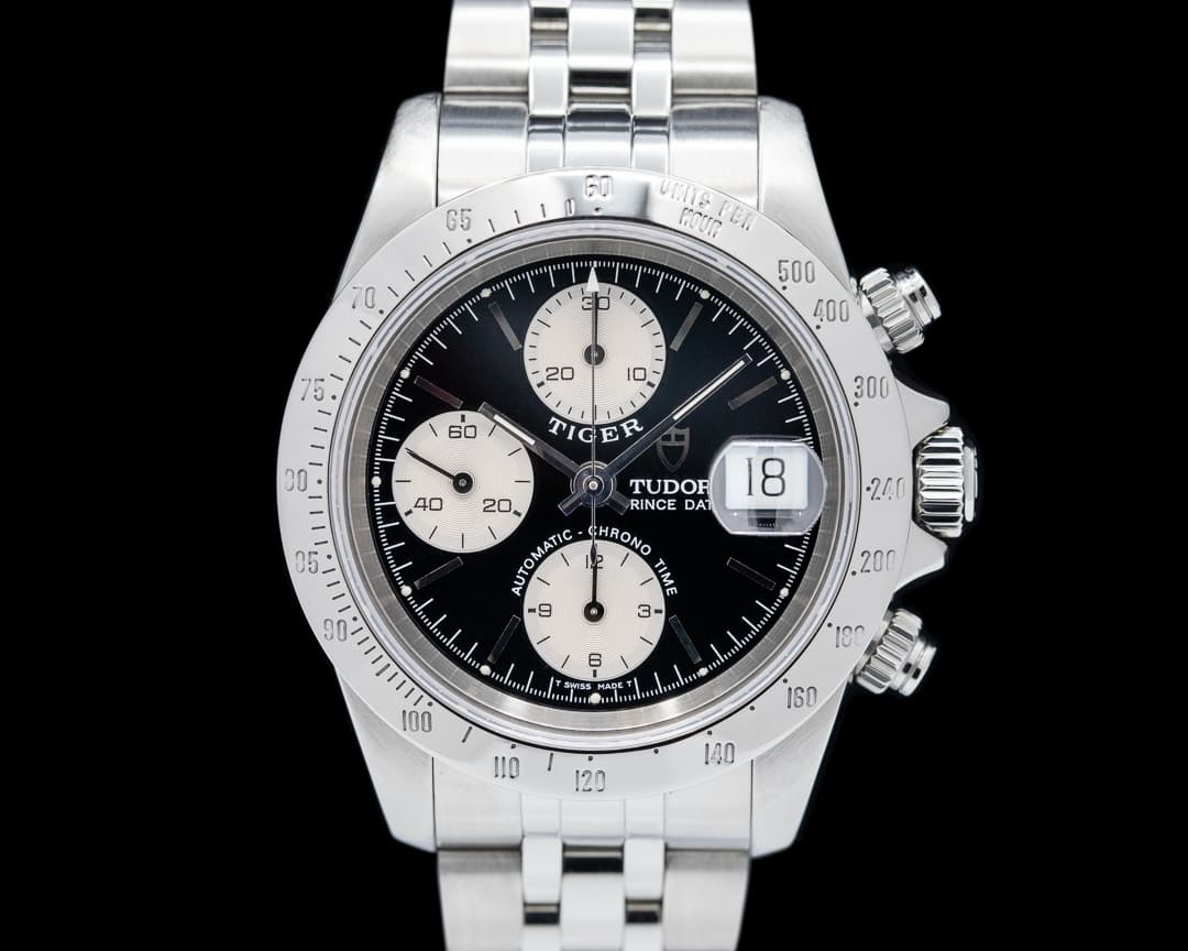 Tudor Prince Date "Tiger" Chronograph Black Dial SS