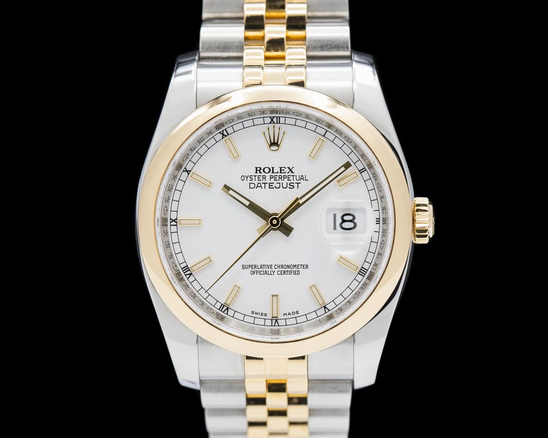 Rolex Datejust 36 SS/Rolesor Jubilee White Dial