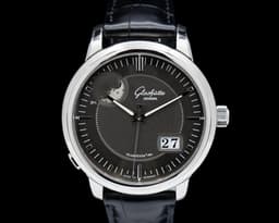 Senator Panorama Date Moon Phase SS Grey Dial