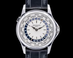 World Time 5110G 18K White Gold Silver Dial