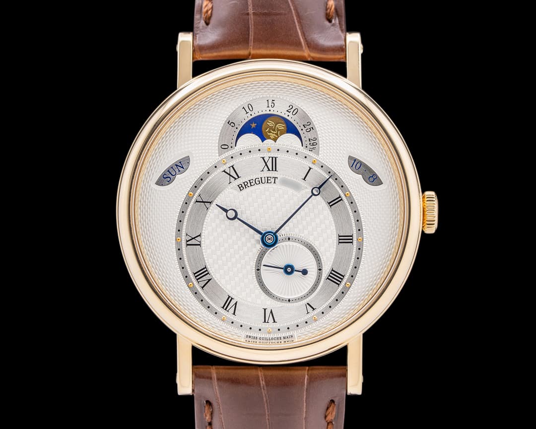 Breguet Classique Day & Date Moonphase 18K Yellow Gold Silver Dial