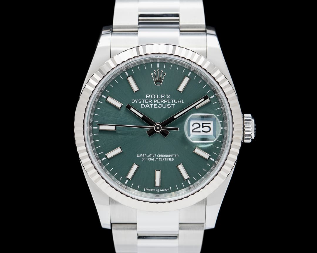 Rolex Datejust 36 SS Fluted Green Dial