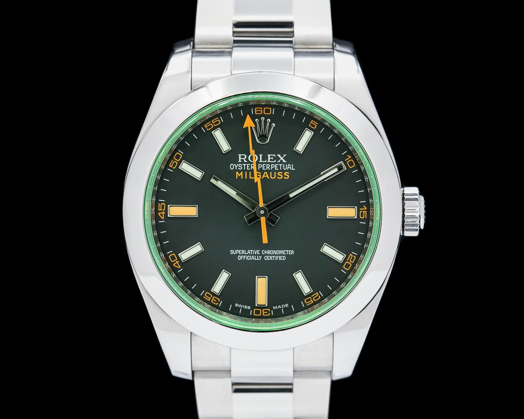 Rolex Milgauss 116400GV Black Dial Green Crystal