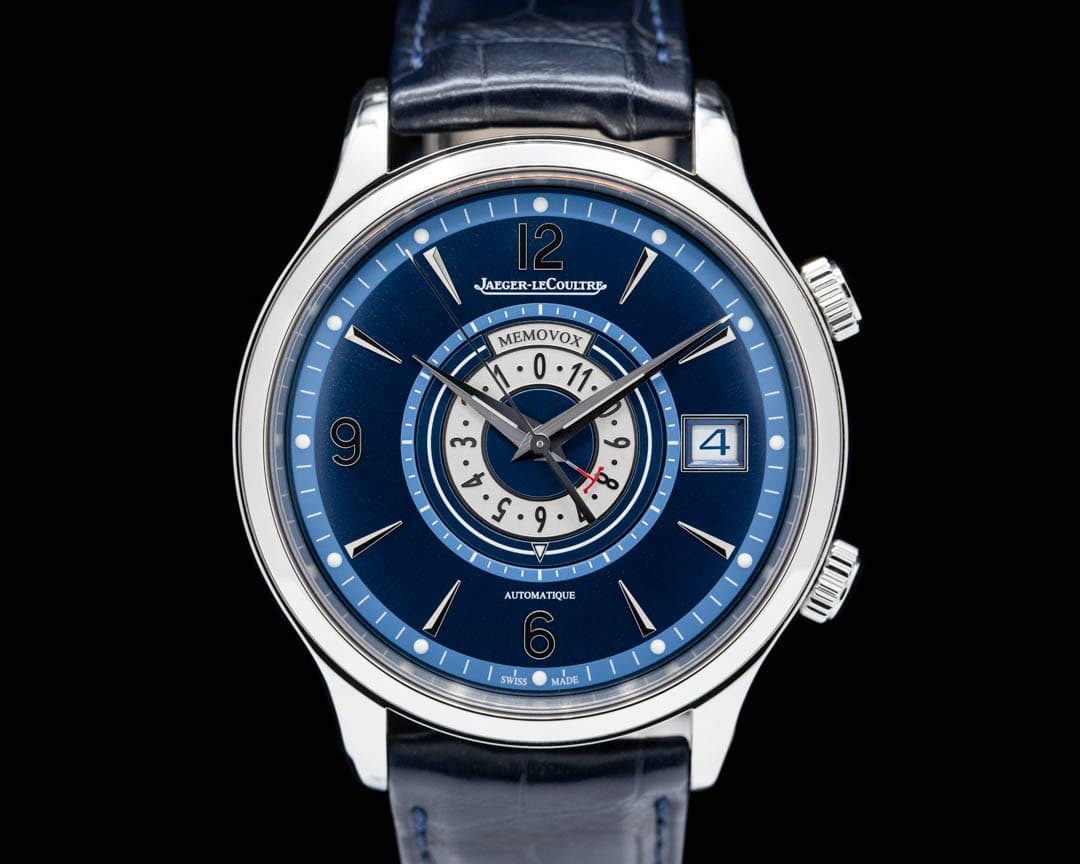 Jaeger LeCoultre Master Control Memovox Timer Alarm SS Blue Dial LIMITED